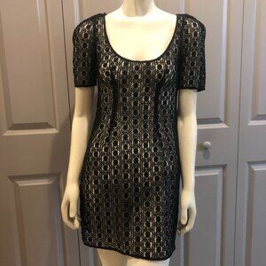 Black Crochet Beach Cover Mini Dress Size S/6